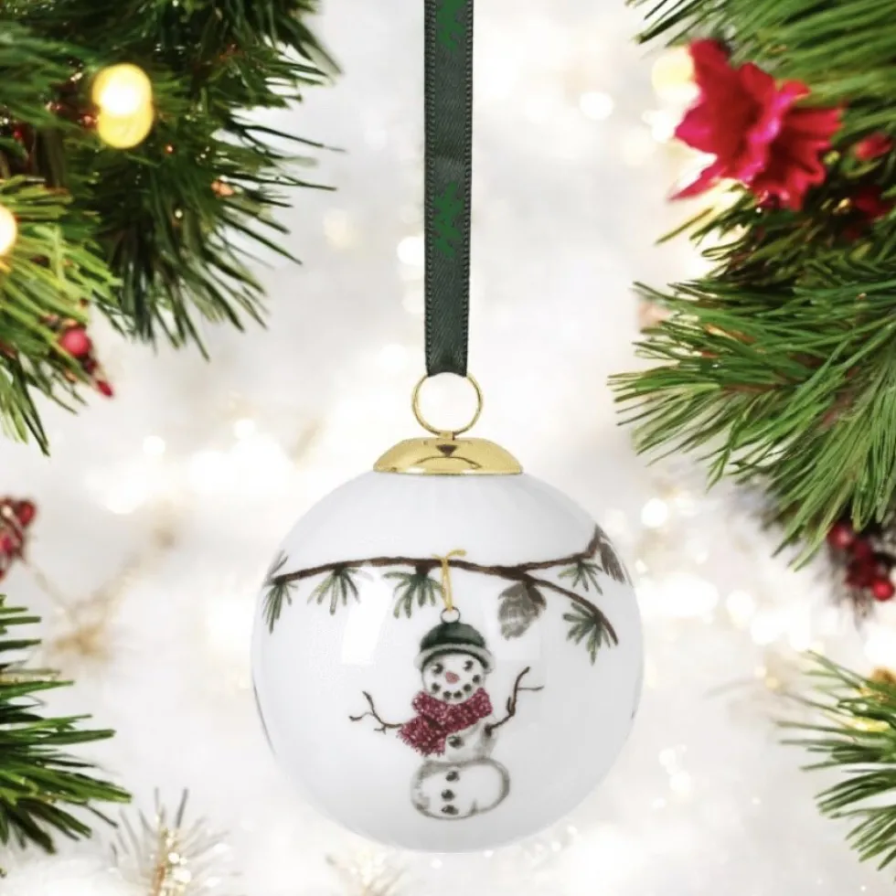 Weihnachtskugel Kähler Hammershoi Motiv Schneemann d 6 cm