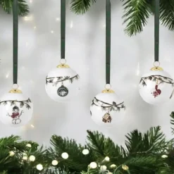 Weihnachtskugel Kähler Hammershoi Motiv Schneemann d 6 cm