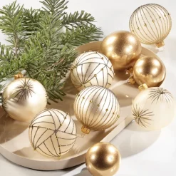 Weihnachtskugeln Glas Lyros secco