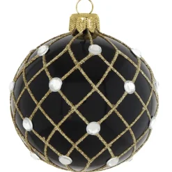 Weihnachtskugeln Glas Thura schwarz 8 cm