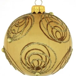 Weihnachtskugeln Glas Zabo gold Durchmesser 8 cm