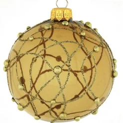 Weihnachtskugeln Glas Zabo gold Durchmesser 8 cm