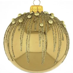 Weihnachtskugeln Glas Zabo gold Durchmesser 8 cm
