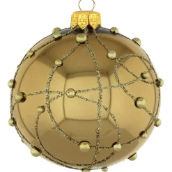 Weihnachtskugeln Glas Zabo gold Durchmesser 8 cm