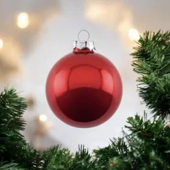 Weihnachtskugel OPAL GiftCompany uni rot ø 8 cm 6er Set