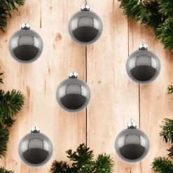 Weihnachtskugel Opal GiftCompany grau ø 8 cm 6er Set