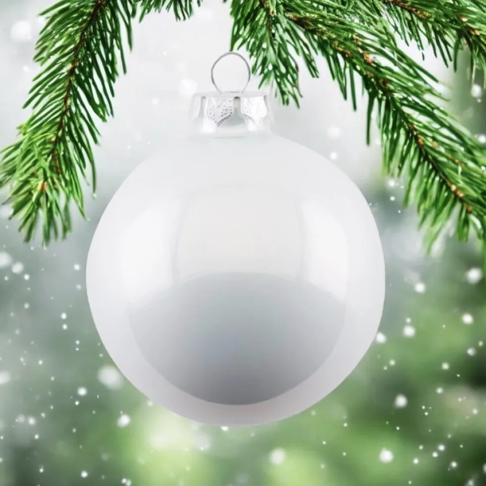 Weihnachtskugel Opal GiftCompany weiß ø 8 cm 6er Set