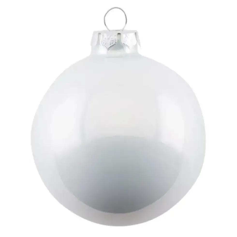 Weihnachtskugel Opal GiftCompany weiß ø 8 cm 6er Set
