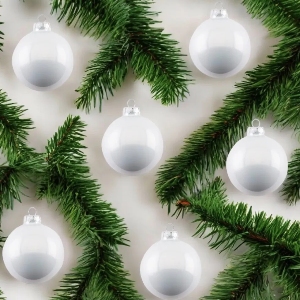 Weihnachtskugel Opal GiftCompany weiß ø 8 cm 6er Set