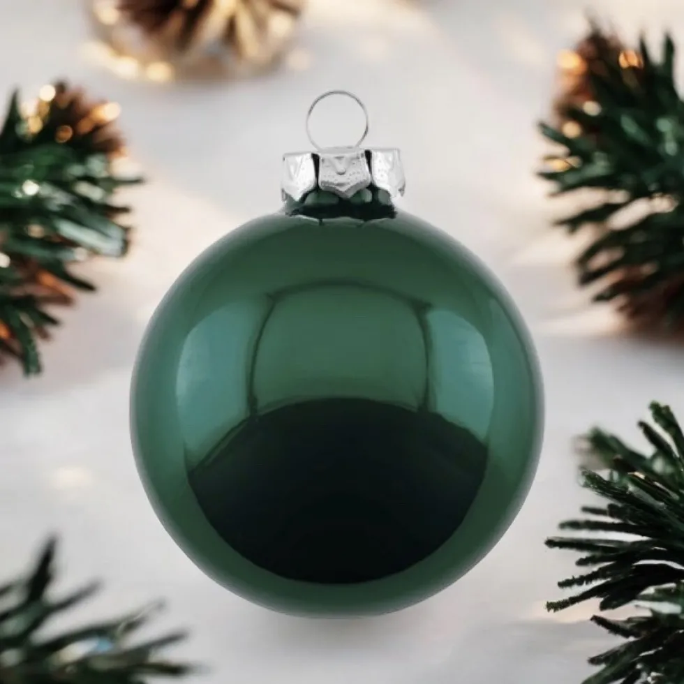 Weihnachtskugel Opal GiftCompany olive ø 8 cm 6er Set