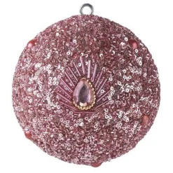 Weihnachtskugel OPIUM GiftCompany Pfaumuster, Perlen, rosa ø 10 cm