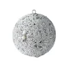 Weihnachtskugel OPIUM GiftCompany Blumenmuster, Perlen, Glitzer weiß ø 10 cm