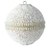Weihnachtskugel OPIUM GiftCompany Blumenmuster, Perlen, Steine weiß ø 10 cm