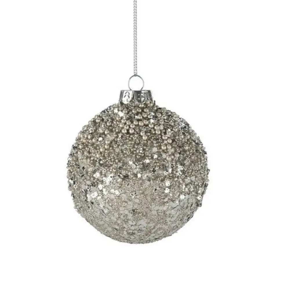 Weihnachtskugel SEOUL GiftCompany Glitzer silber ø 8 cm