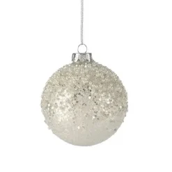 Weihnachtskugel SEOUL GiftCompany Glitzer weiß ø 8 cm