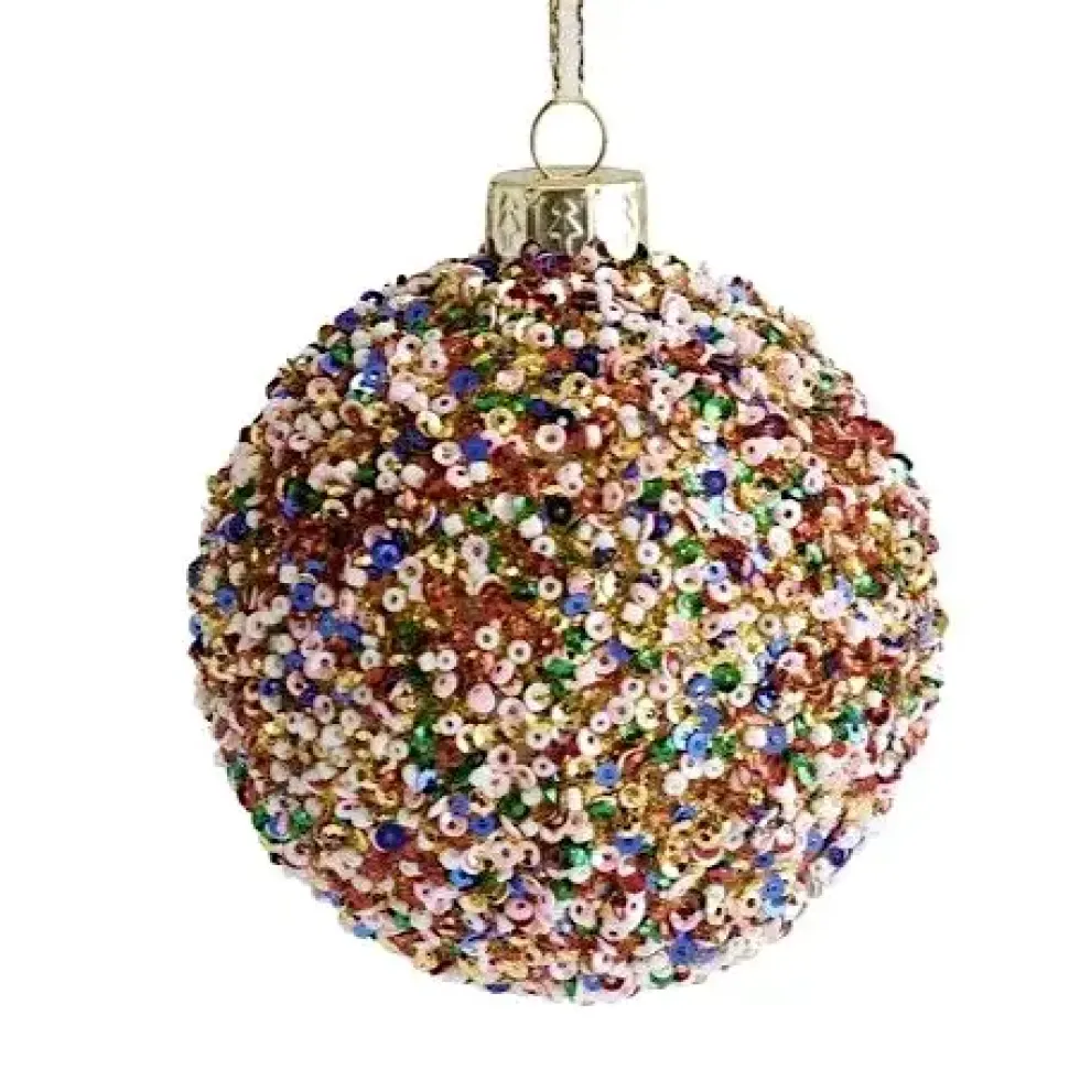 Weihnachtskugel SEOUL GiftCompany Pailletten, Perlen, bunt ø 8 cm