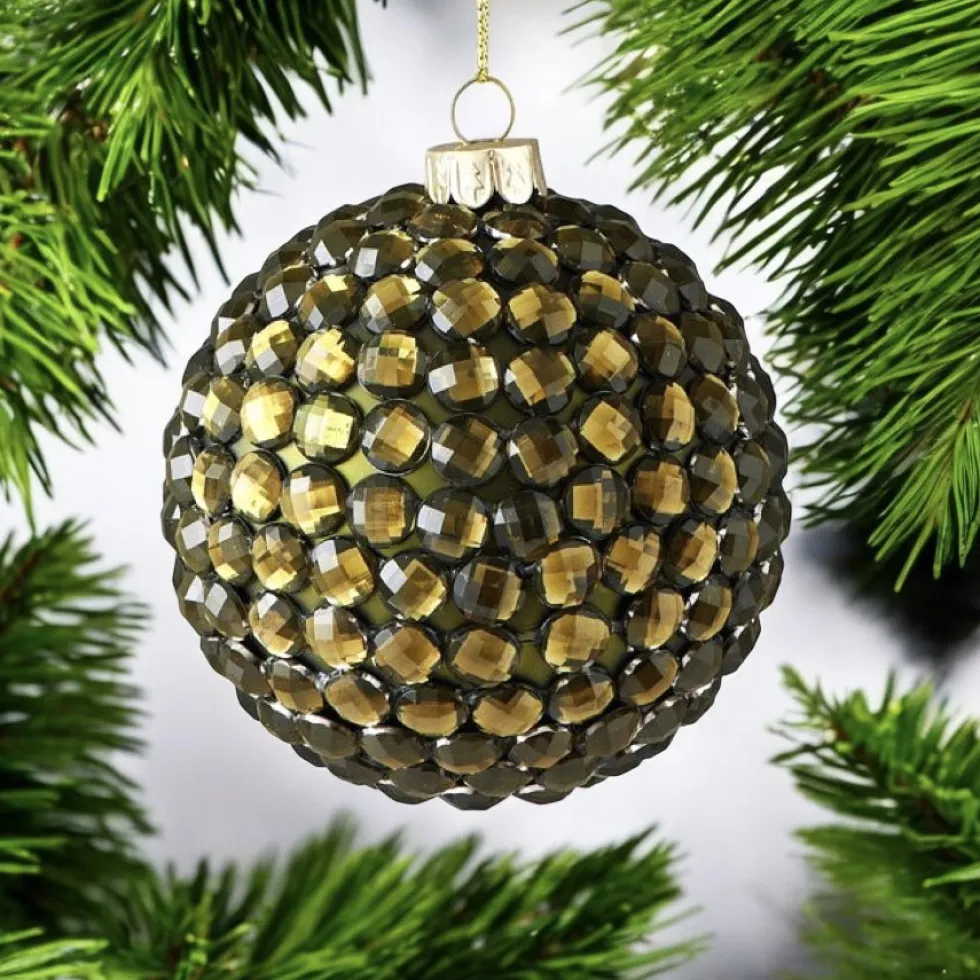 Weihnachtskugel SEOUL GiftCompany Strasssteine grün ø 8 cm
