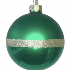 Weihnachtskugel Seoul mit Glitzerstreifen grün GiftCompany
