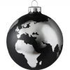Weihnachtskugel WELTKUGEL GiftCompany schwarz / silber D 10 cm