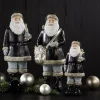 Weihnachtsmann-Figur Deko Santa Prescott schwarz Höhe 45 cm