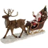 Weihnachtsmann Werner Voss mit Rentier und Schlitten Länge 48 cm
