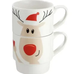 Weihnachtstasse Stapeltasse Elch 2er Set Casablanca