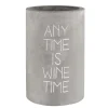 Weinkühler Beton Räder grau ANY TIME IS WINE TIME H 21 cm