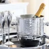 Weinkühler Edelstahl Alto Edzard Höhe 22 cm – Doppelwandiger Sektkühler versilbert – Anlaufgeschützt