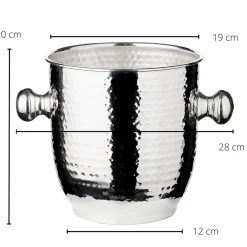 Weinkühler Edelstahl Alto Edzard Höhe 22 cm – Doppelwandiger Sektkühler versilbert – Anlaufgeschützt