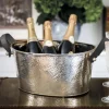 Weinkühler silber mit Henkel Edzard GAVIN schwarz Durchmesser 39 cm