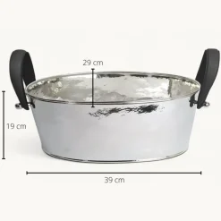 Weinkühler silber mit Henkel Edzard GAVIN schwarz Durchmesser 39 cm