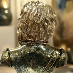 Werner Voß Dekofigur Büste Major Lion | Höhe 31 cm | Extravagante Löwenfigur Schwarz Gold