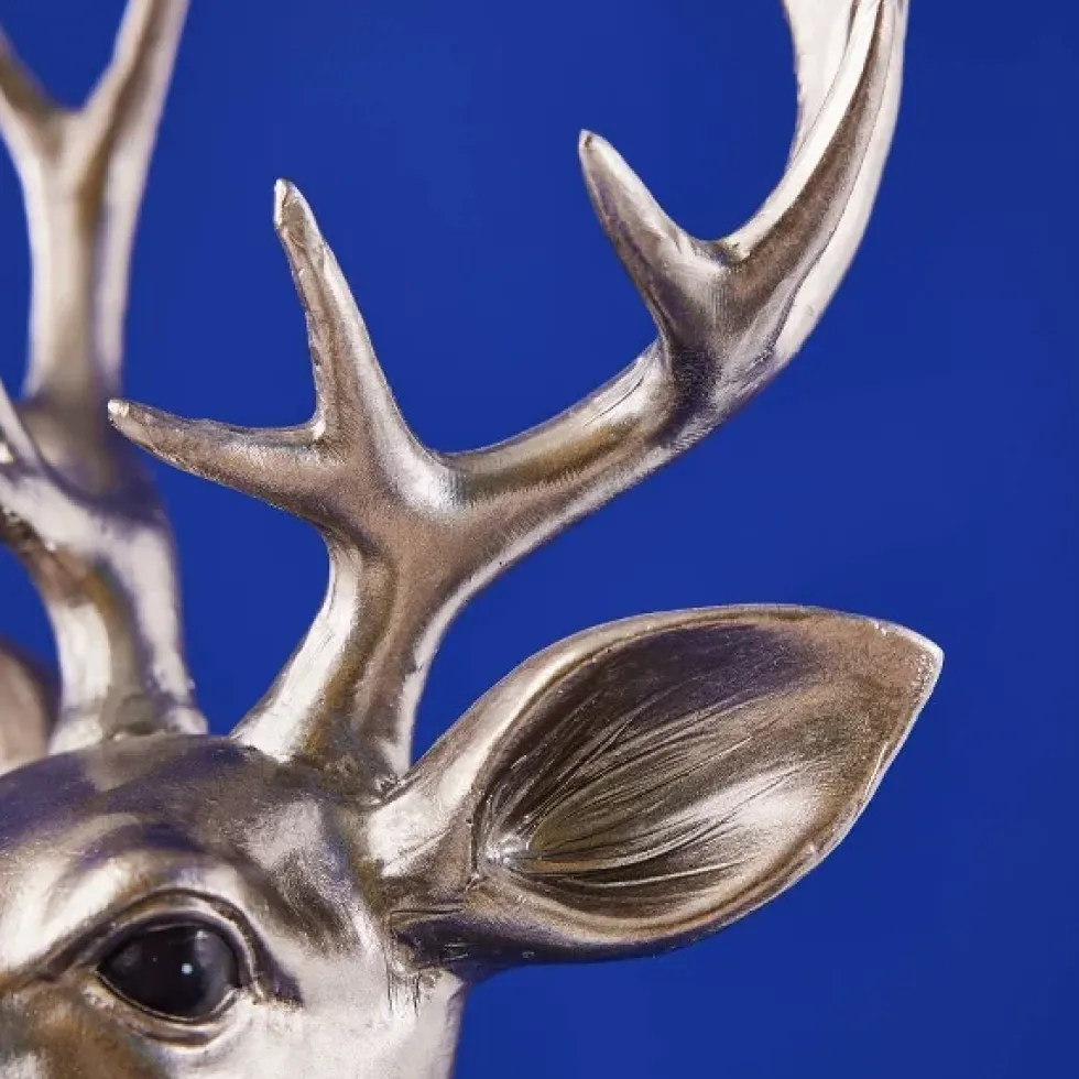 Werner Voß Weihnachtsdeko Hirschbüste mit Fliege silber blau