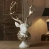 Werner Voß Weihnachtsdeko Hirschbüste mit Lorbeerkranz Höhe 54 cm