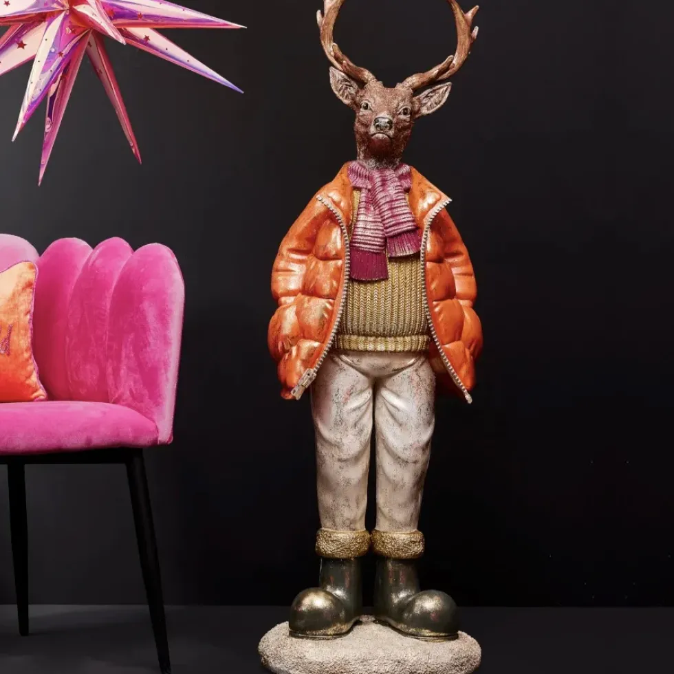 Werner Voß XXL Hirsch Winter Walter | Orange Jacke 120cm