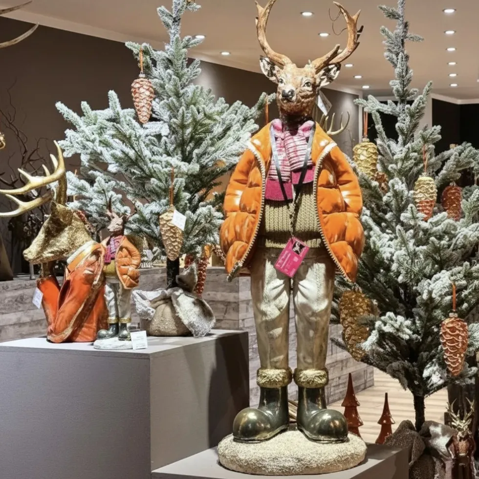 Werner Voß XXL Hirsch Winter Walter | Orange Jacke 120cm