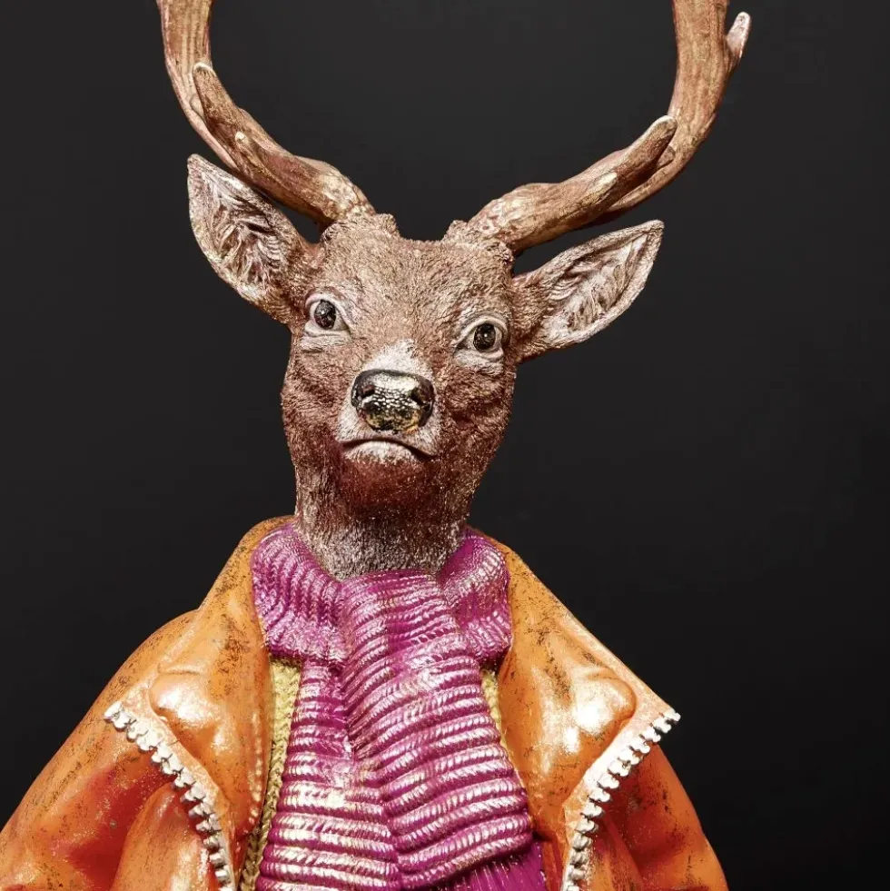 Werner Voß XXL Hirsch Winter Walter | Orange Jacke 120cm