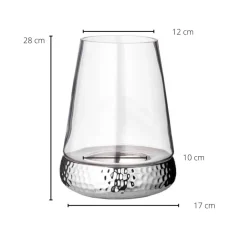 Windlicht Glas Bora gehämmert Edzard Höhe 28 cm