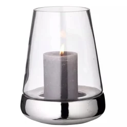 Windlicht Glas Bora silber Edzard Höhe 28 cm