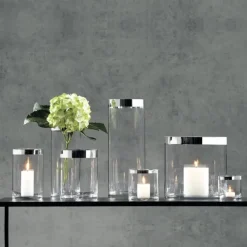 Windlicht Glas Trenton klar Kaheku H 40 cm