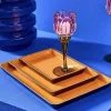 Windlicht Glas Tulpe pink grün 3er Set