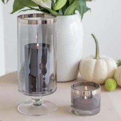 Windlicht Glas Zeus mit Platinrand Edzard