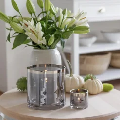 Windlicht Glas Zeus mit Platinrand Edzard