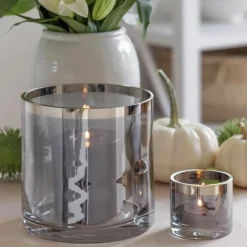 Windlicht Glas Zeus mit Platinrand Edzard