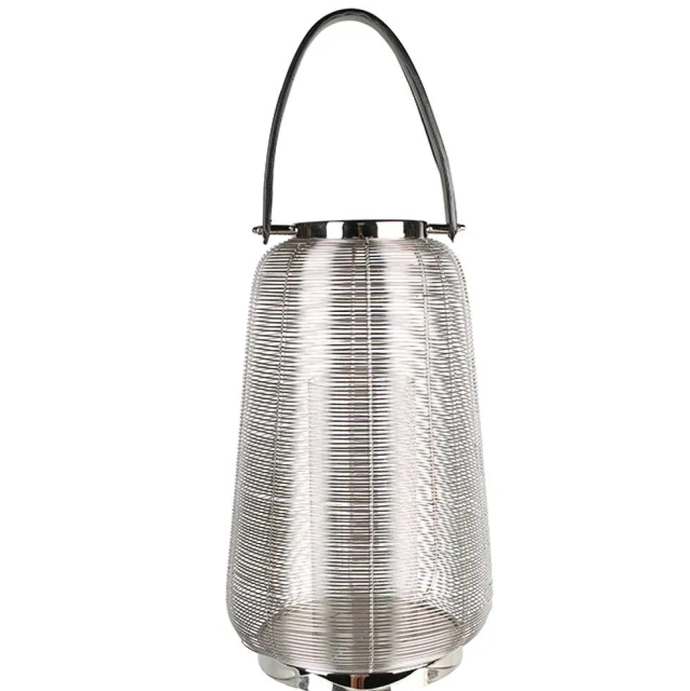 Windlicht Laterne Cage mit Lederhenkel Casablanca Höhe 44 cm
