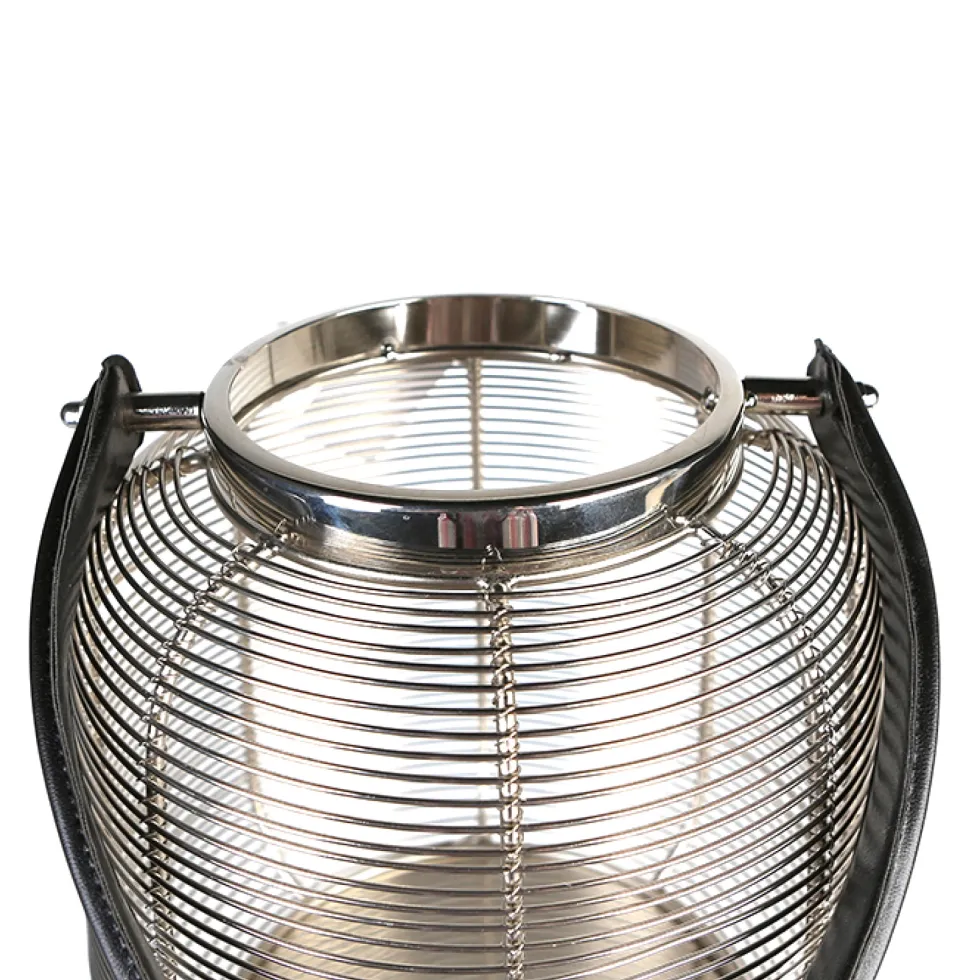 Windlicht Laterne Cage mit Lederhenkel Casablanca Höhe 44 cm