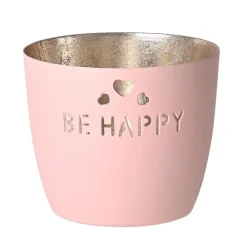 Windlicht Madras Be Happy GiftCompany blush