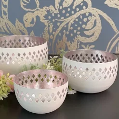 Windlicht Madras 3er Set GiftCompany weiß rosa