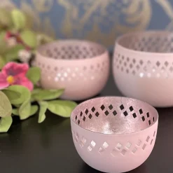 Windlicht Madras 3er Set GiftCompany rosa gold