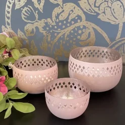 Windlicht Madras 3er Set GiftCompany rosa gold
